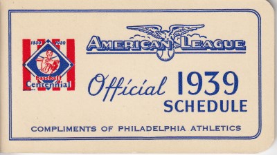 1939 American League Schedule Athletics