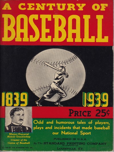 1939 A Century of Baseball Standard Printing book