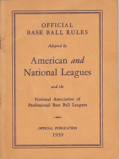 1939 American & National League Rules