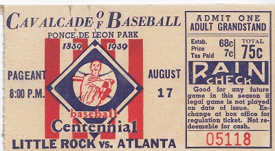 1939 Centennial Game Atlanta Crackers