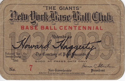 1939 National League NY Giants