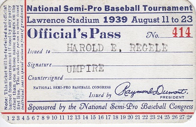 1939 Pass US Semi-pro Tournament Umpire