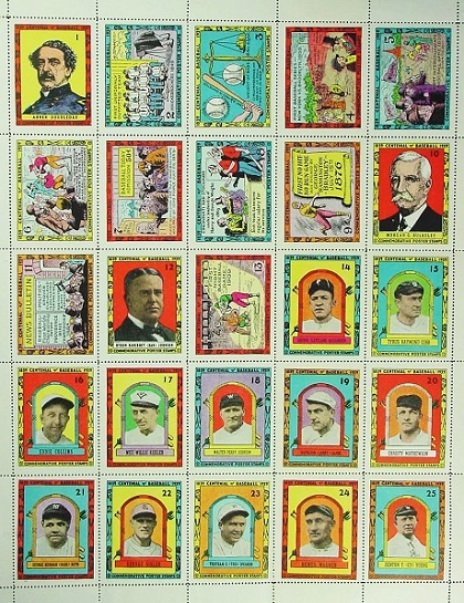 Forest Park Baseball Museum - 1939 Centennial Poster Stamps by Al Demaree