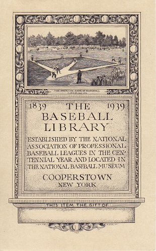 Dedication of National Baseball Library Book Plate