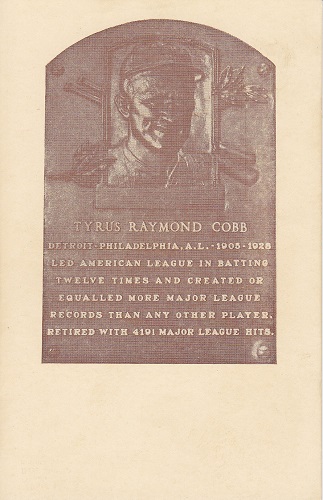 1936 Tyrus Cobb Hall of Fame Plaque
