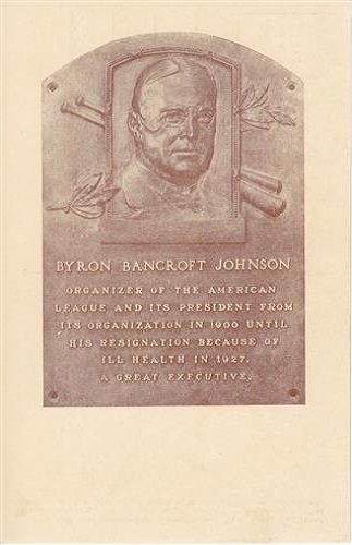 1937 Byron Johnson Hall of Fame Plaque
