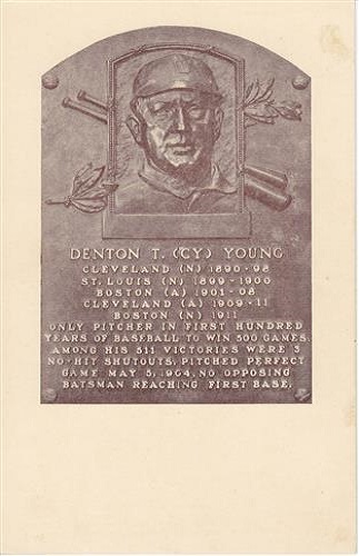 1937 Denton CY Young Hall of Fame Plaque