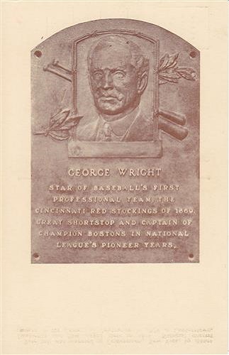 1937 George Wright Hall of Fame Plaque