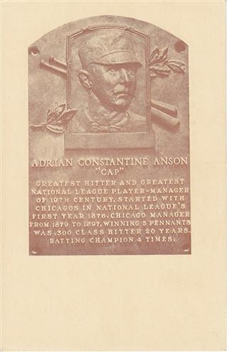 1939 Adrian Anson Hall of Fame Plaque