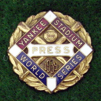 1939 World Series New York Press Pin MFG Dieges  & Clust