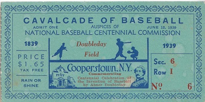 Cavalcade of Baseball June 12,1939 Sec. 6 Ticket