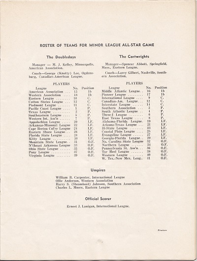Doubleday Field Programs - National Association Day July 9th All Star Game
