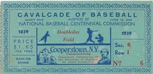 Cavalcade of Baseball Ticket