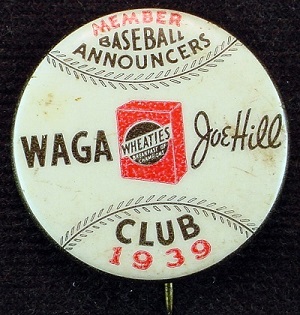 1939 Atlanta Crackers WAGA Radio J.Hill Pin