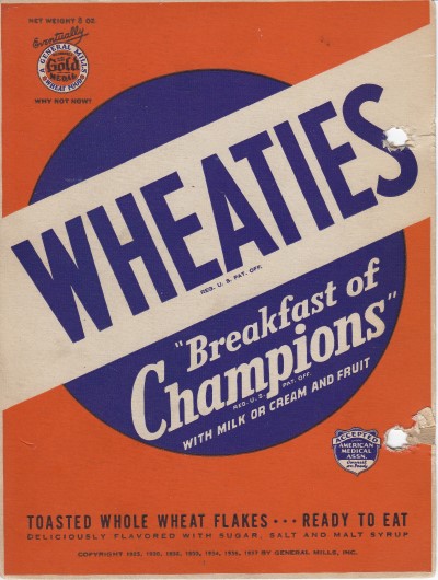 Wheaties Box - Back cover Series of 9
