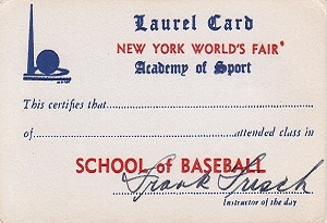 Frank Frisch Christy Walsh Estate Laurel Card