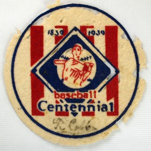 Centennial Patch Cooperstown Mens Team autographed by Ty Cobb