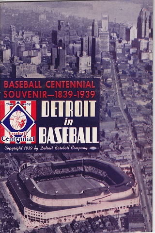 1939 Centennial Souvenir Detroit in Baseball