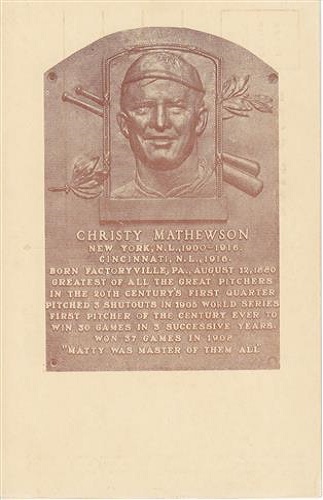 1936 Christopher Mathewson 1936 Christopher Mathewson Hall of Fame Plaque