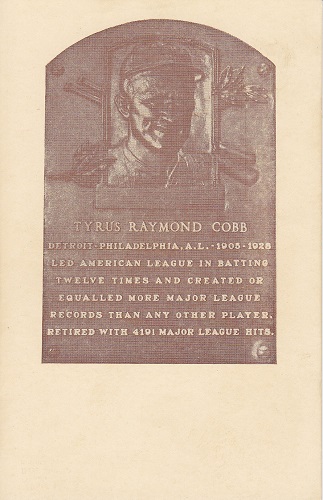 1936 Tyrus Cobb 1936 Tyrus Cobb Hall of Fame Plaque