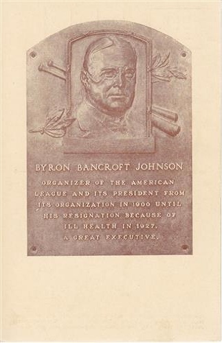 1937 Byron Johnson 1937 Byron Johnson Hall of Fame Plaque