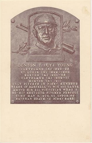 1937 Denton CY Young 1937 Denton CY Young Hall of Fame Plaque