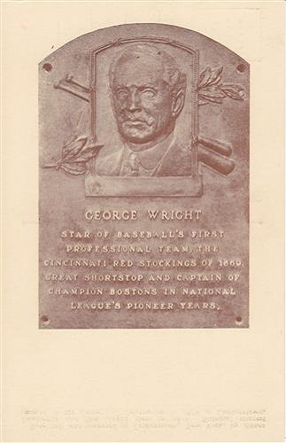 1937 George Wright 1937 George Wright Hall of Fame Plaque