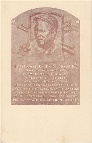 1937 Tris Speaker 1937 Tris Speaker Hall of Fame Plaque