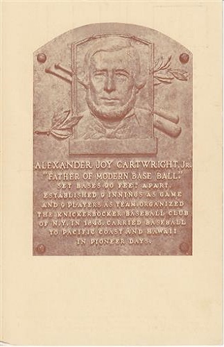 1938 Alexander Joy Cartwright 1938 Alexander Joy Cartwright Hall of Fame Plaque