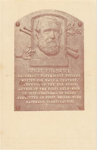 1938 Henry Chadwick 1938 Henry Chadwick Hall of Fame Plaque