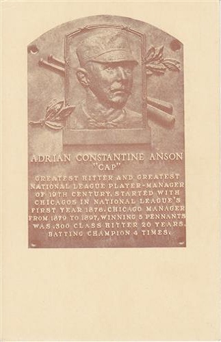 1939 Adrian Anson 1939 Adrian Anson Hall of Fame Plaque