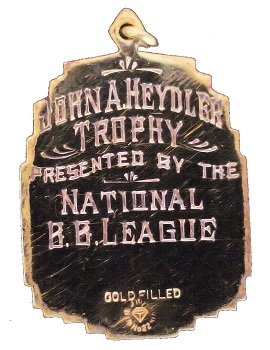 Centennial John A Heydler Award<br/>Given to Mrs Jack Dunn Reverse Side