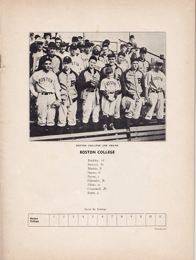 Doubleday Field Programs - May 13th Boston College insert