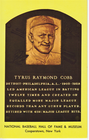 Ty Cobb Plaque 1980