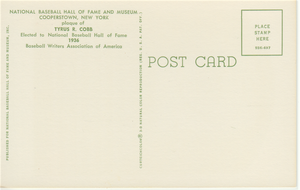 Ty Cobb 5DK-697 green post card Ty Cobb 5DK-697 green post card