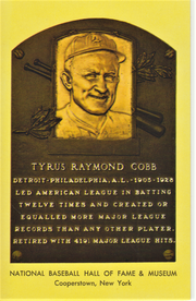 Ty Cobb Plaque 1936